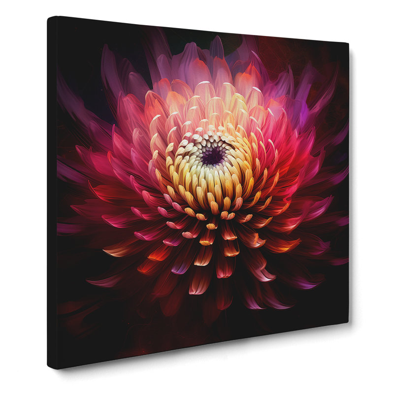 Chrysanthemum Futurism - Print, 35cm H x 35cm W x 3cm D