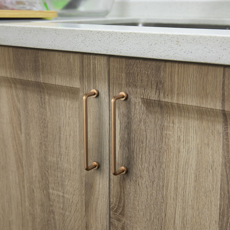 Champagne Bronze Cylindrical Bar Cabinet Pulls with Mounting Hardware