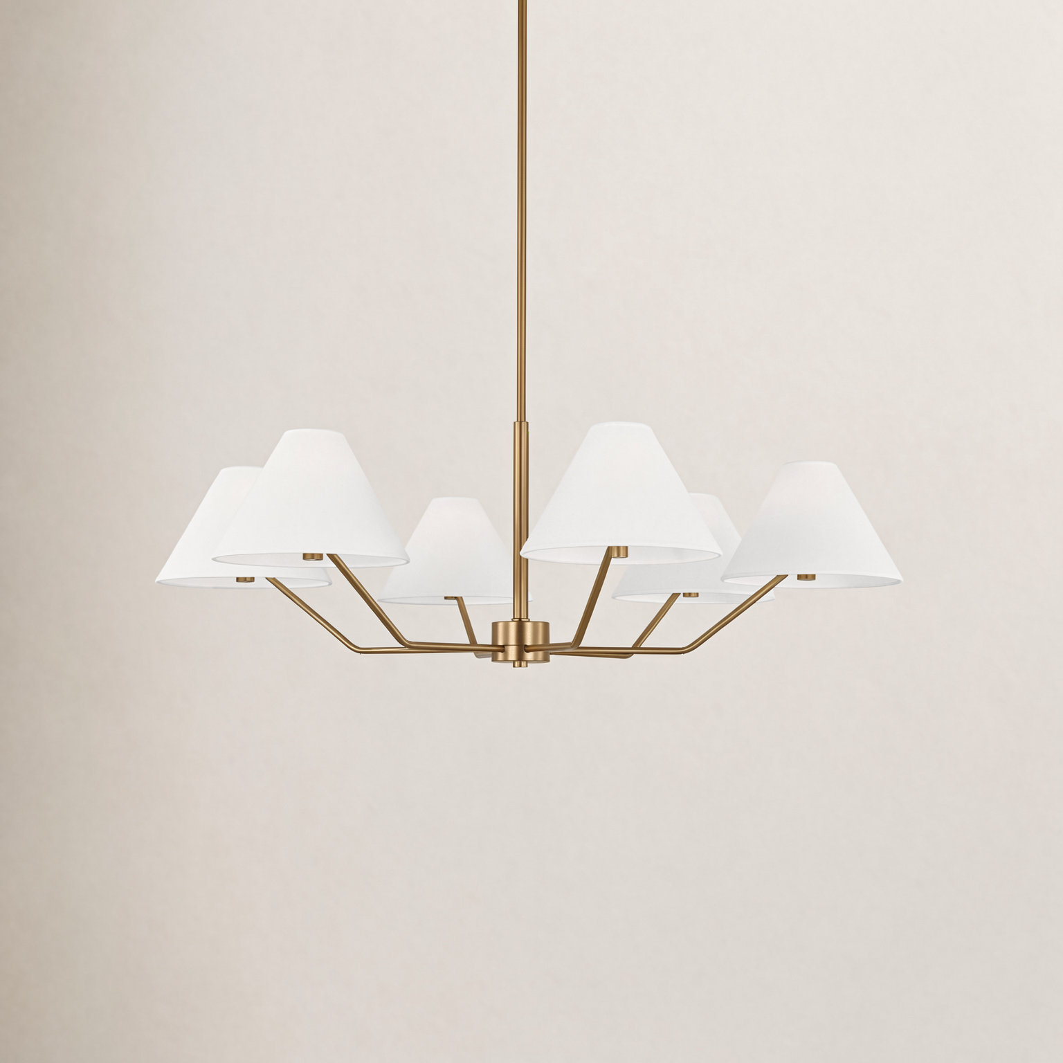 Reggie 6-Light Large Chandelier, Satin Brass