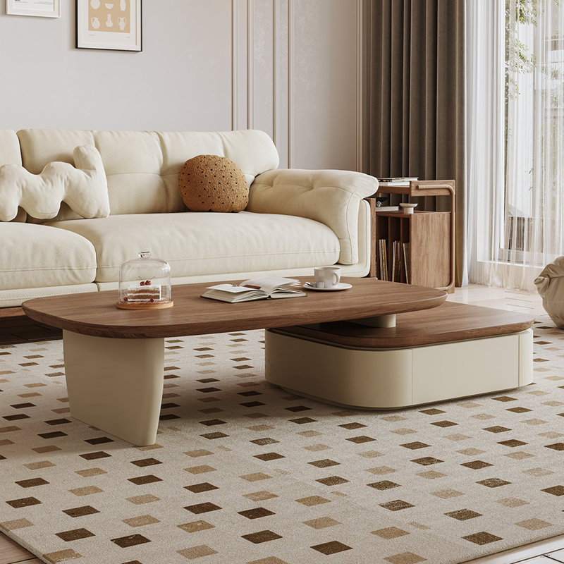 Table basse moderne en bois extensible