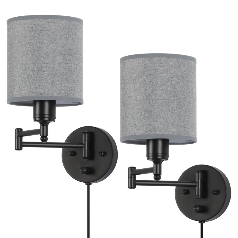 Bras pivotant noir 1 lumière