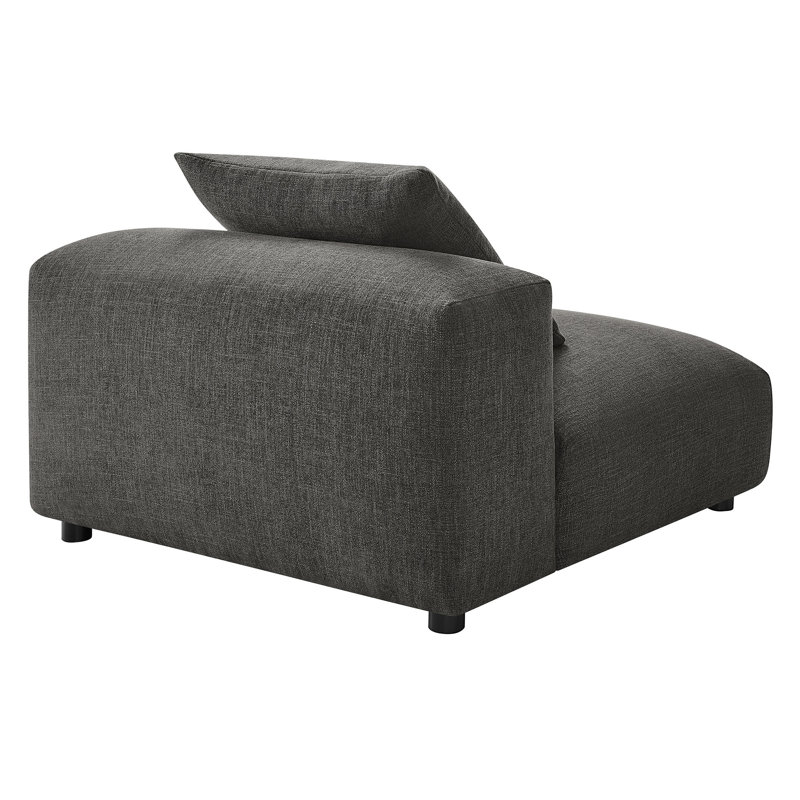 Fauteuil modulaire rembourré Solace, Tissu gris charbon