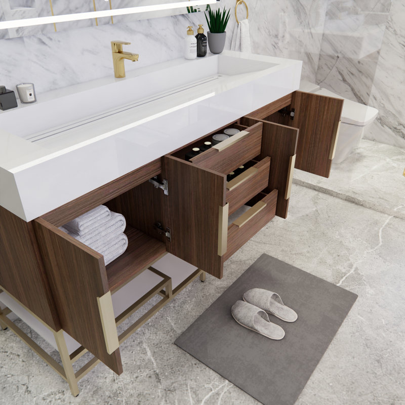Ensemble de meuble-lavabo simple 59 po Glasgow, Palissandre