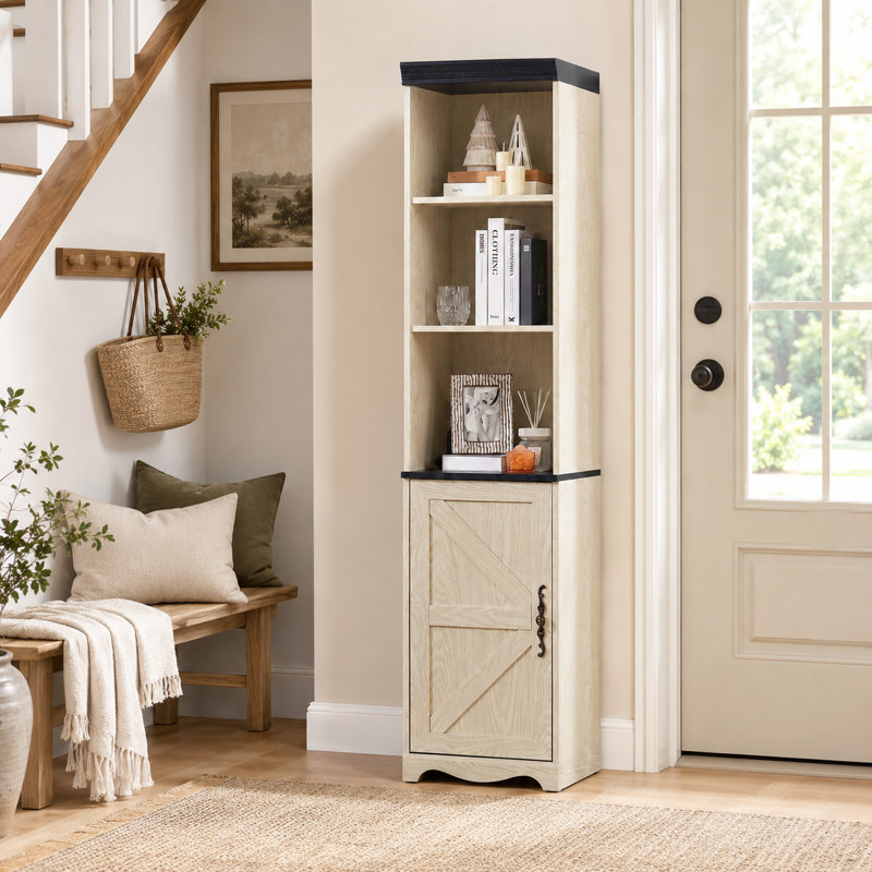 Grande armoire de rangement avec 5 tablettes pour le salon de la chambre à coucher, Blanc