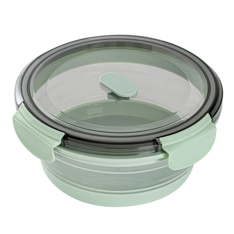 Contenants de rangement 34 oz, 1 contenants alimentaires hermétiques pour la cuisine - frais pour micro-ondes, congelables, plastique vert, pliables, lavables au lave-vaisselle, avec couvercles ventilés