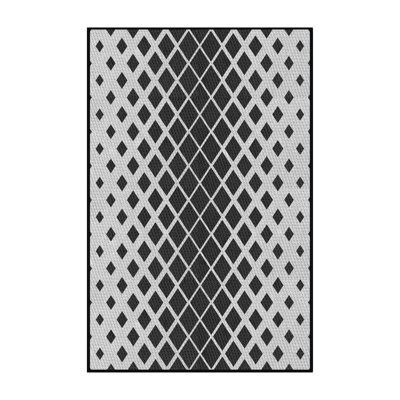 Tapis noir/gris à motifs