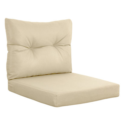 Ensemble de coussins de causeuse d'extérieur 24 po x 24 po x 4 po, coussins de siège profond et imperméables pour banc, balançoire ou canapé, beige