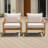 Cyrus Solid Wood Patio Lounge Chair With Beige Cushion -  Set of 2 -1131834891