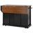 Farmhouse Kitchen Island with Storage, Sliding Barn Door & Metal Grid Side Door, Rolling Kitchen Island on 5 Wheels with Spice Rack, Glass Holders,Island Table with Drop Leaf for Kitchen-129052901
