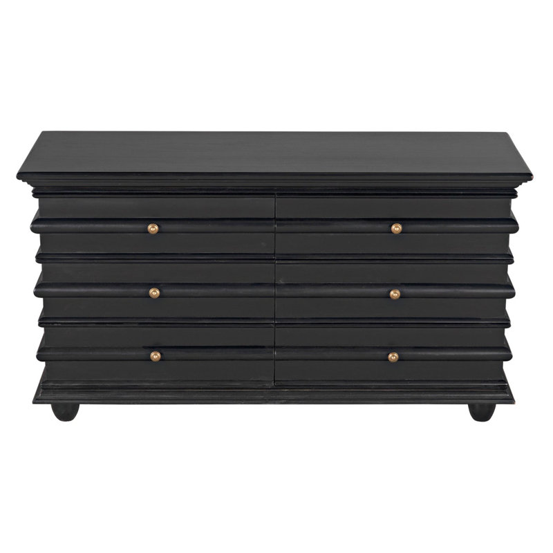 Ascona 6 - Drawer Dresser, Hand Rubbed Black
