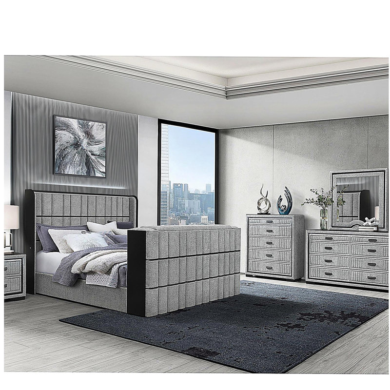 Table de chevet gris Isaiah