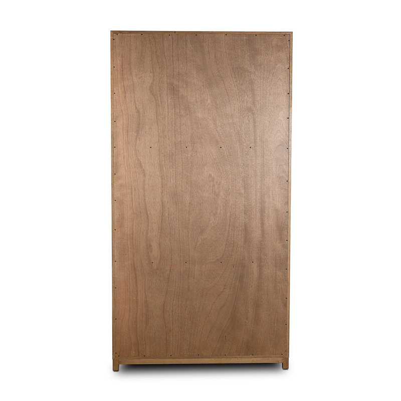 Millie Bookcase-Drifted Matte Black Veneer, Drifted Oak Solid