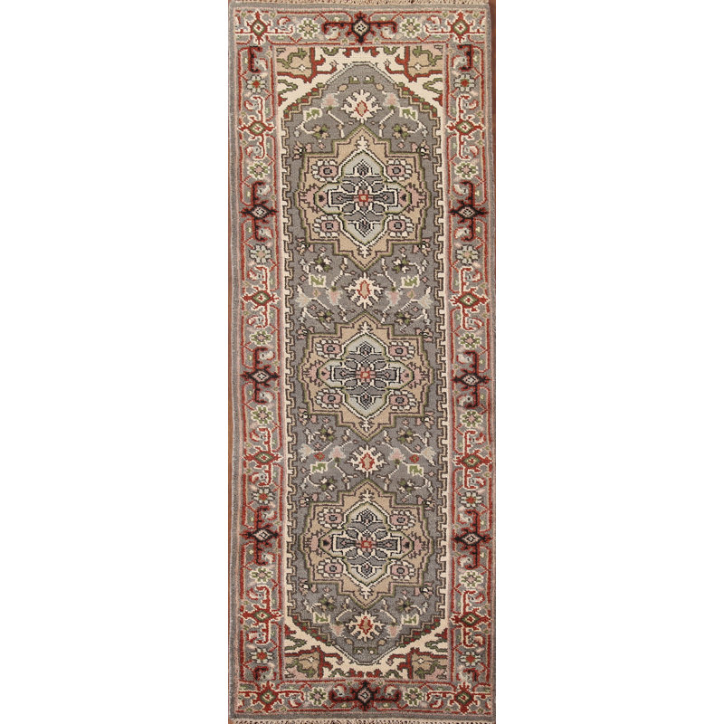 Tapis de couloir indien gris 3x8
