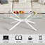 Table basse de 39,37 po en verre transparent rectangulaire, design élégant avec pieds en métal blanc, table basse de salon-37289957-37289954