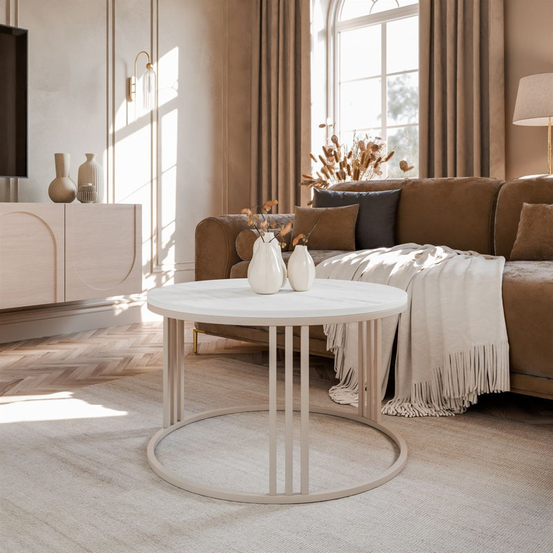 Frame Coffee Table, Grey, Marble
