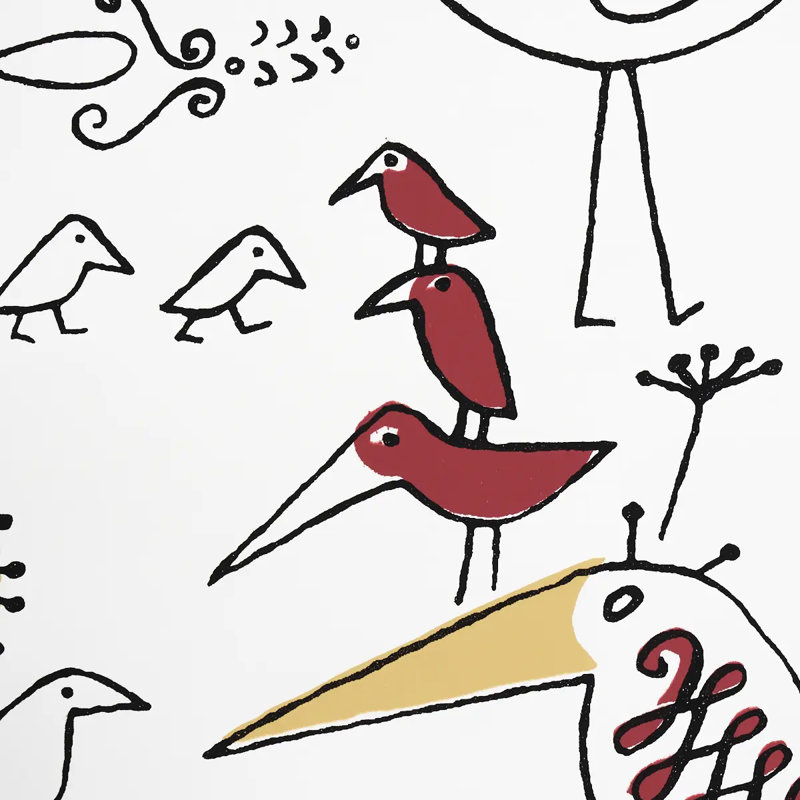 Aviary Wallpaper, Black/Blue/Red