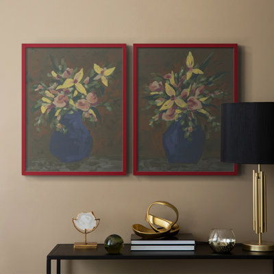 «Dark Bouquet I», reproduction encadrée de qualité supérieure - prête à être accrochée - aucun clou requis - aucun clou requis