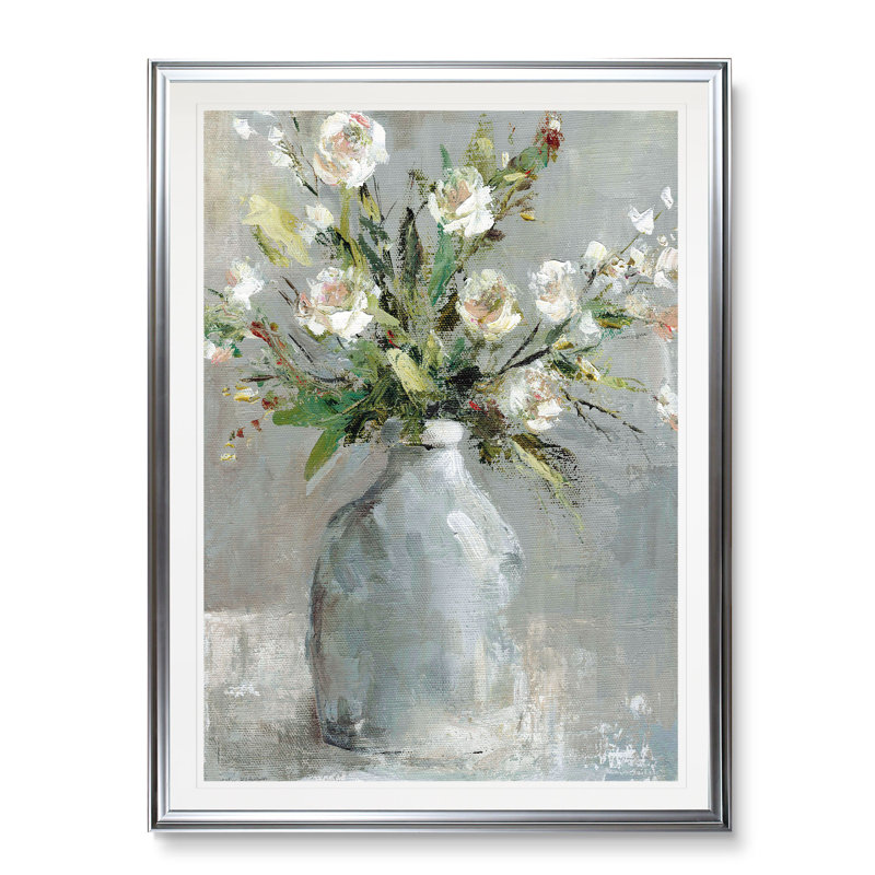 Country Bouquet I - Imprimé, H 45 po x l 30 po x P 1,5 po, Cadre argenté