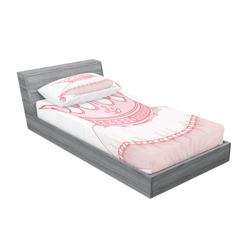 Ensemble de draps et taies décoratives Ambesonne Blush, rose pâle, Ensemble de draps pour lit simple TG + 1 drap-hous