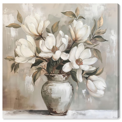 Cloud Kissed Flowers II Canvas White Floral Art by Art Remedy