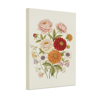 Arrangement floral de plantes et de fleurs avec des fleurs colorées et des feuilles vertes