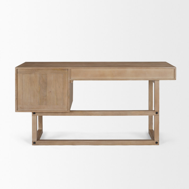 Solid Wood Writing Desk, Light Brown