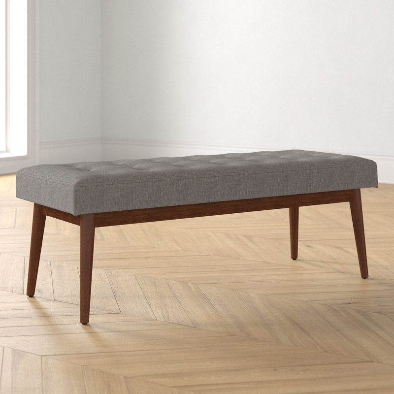 Batel Polyester Upholstered Bench, Cement