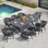 Patio Dining Set Rectangular Table with Cushions Included