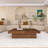 Walnut Square Wood Veneer Coffee Table Sliding Top With Storage
