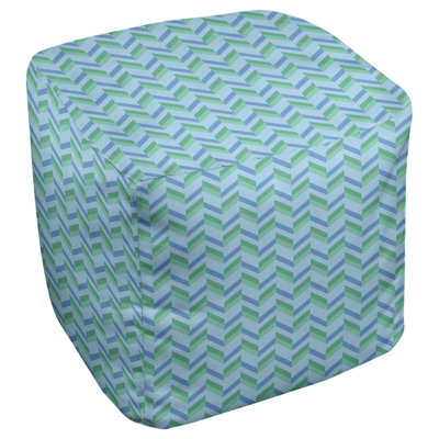 Repose-pieds cube à chevrons Leffel