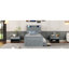 Lit simple en bois avec tête de lit avec prises de courant, lit extensible avec lit gigogne simple avec trois tiroirs de rangement, gris-1196252158-1196252159