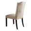 Chaise de salle à manger en lin beige à 2 pieds patinés, élégante et pratique pour votre ajout au salon