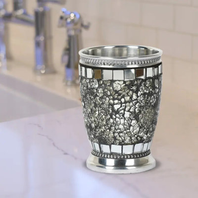 Gobelet pour salle de bain Ice Mosaic, décoratif et fonctionnel pour comptoir, brosse à dents et porte-brosse à maquillage
