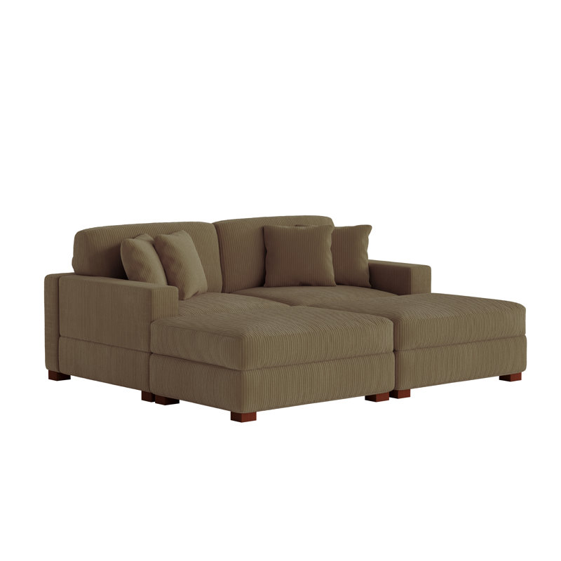 Milbrey 210.1Cm Square Arms Sleeper, Camel