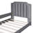 Twin Size Upholstered Daybed With Classic Stripe Shaped  Headboard, Gray