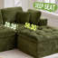 Canapé modulaire vert spacieux, chenille moelleuse, confort moderne pour la maison