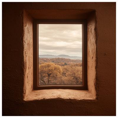 Housses de couette Window View Autumn Landscape
