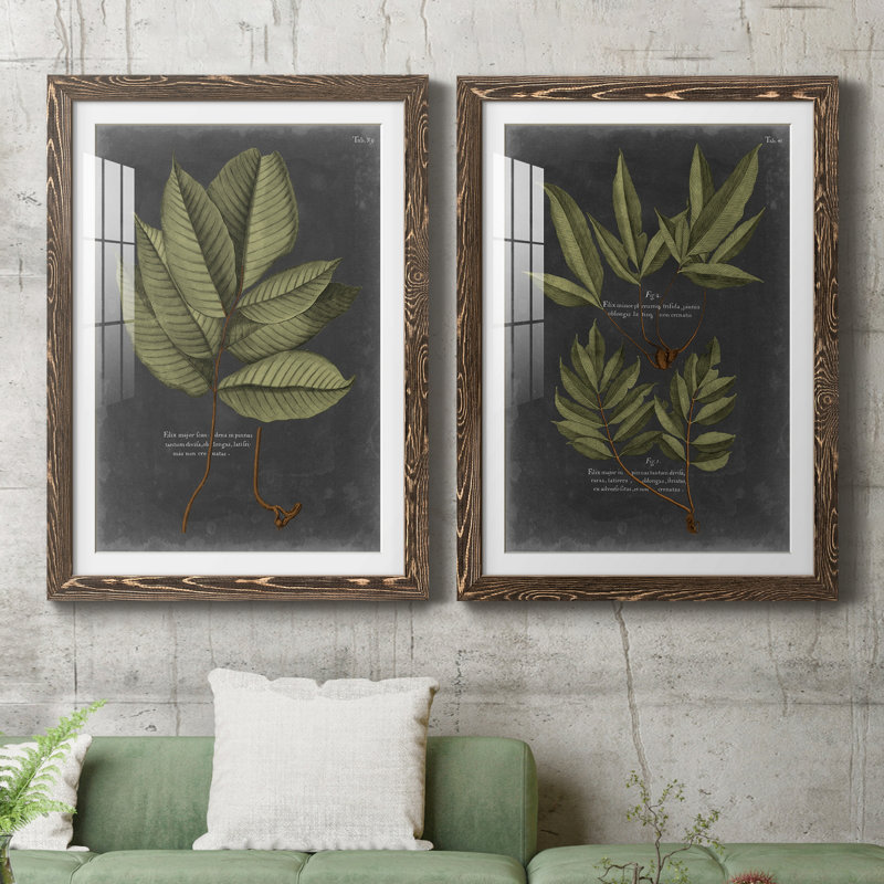 Foliage Dramatique II - Toile encadrée de qualité supérieure - prête à être accrochée, H 37,5 po x l 55 po x P 1,5 po, Blanc