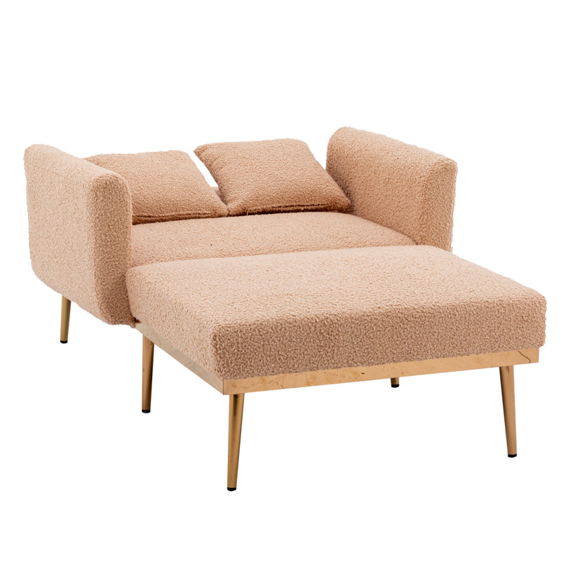 Chaise longue / chaise d'appoint tendance, style classique et tendance (Teddy), Chameau