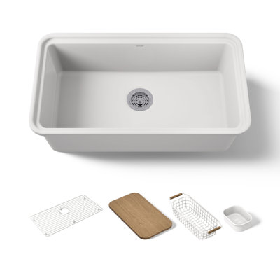 Audrine33" Undermount Single-Bowl Workstation Kitchen Sink
