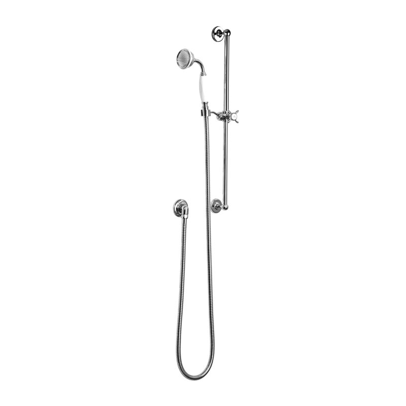 Classic White Apron Rose Handheld Shower Head, Polished Chrome