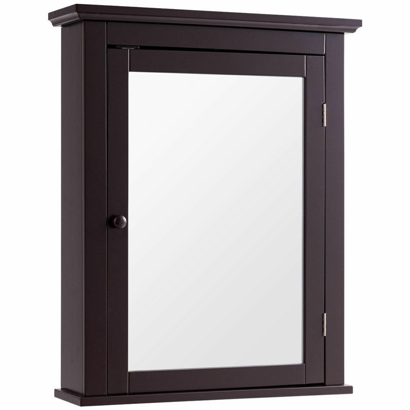 560mm W 690mm H Medicine Cabinet Mirror 1, Brown