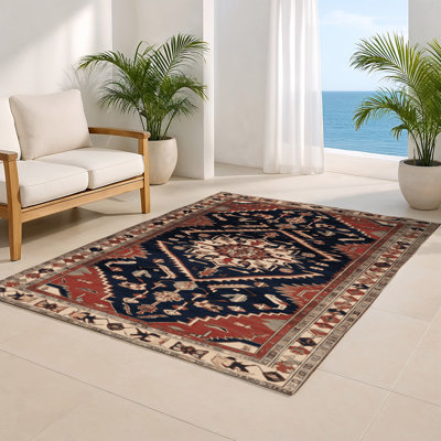 Tapis d'intérieur et d'extérieur brun Persian