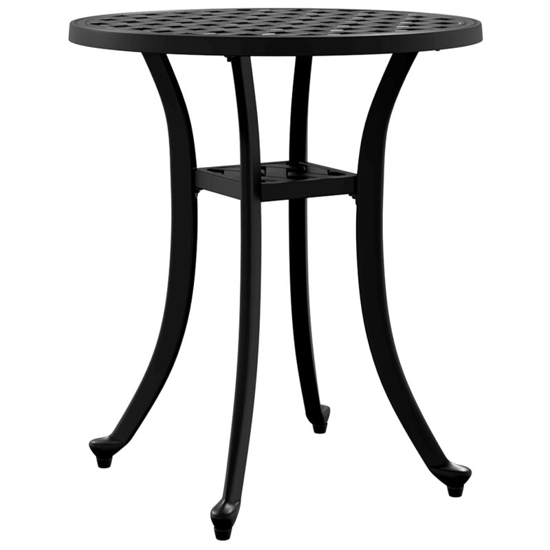 Angalena Round Metal Outdoor Dining Table - 48 cm W 48 cm D, Black/Black