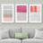 Abstract Vibrant Color Blocks " Pink Geometric Color Block Collage " 3 - Pieces-91260102-91260100