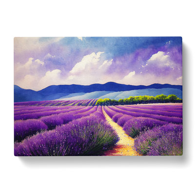 Lavender Field Watercolour Vol.2 - Wrapped Canvas