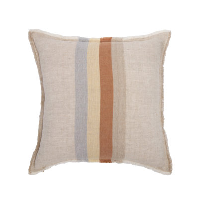 Burke Fringed Linen Reversible Throw Pillow