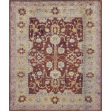 Agra Wool Oriental Area Rug in Brown