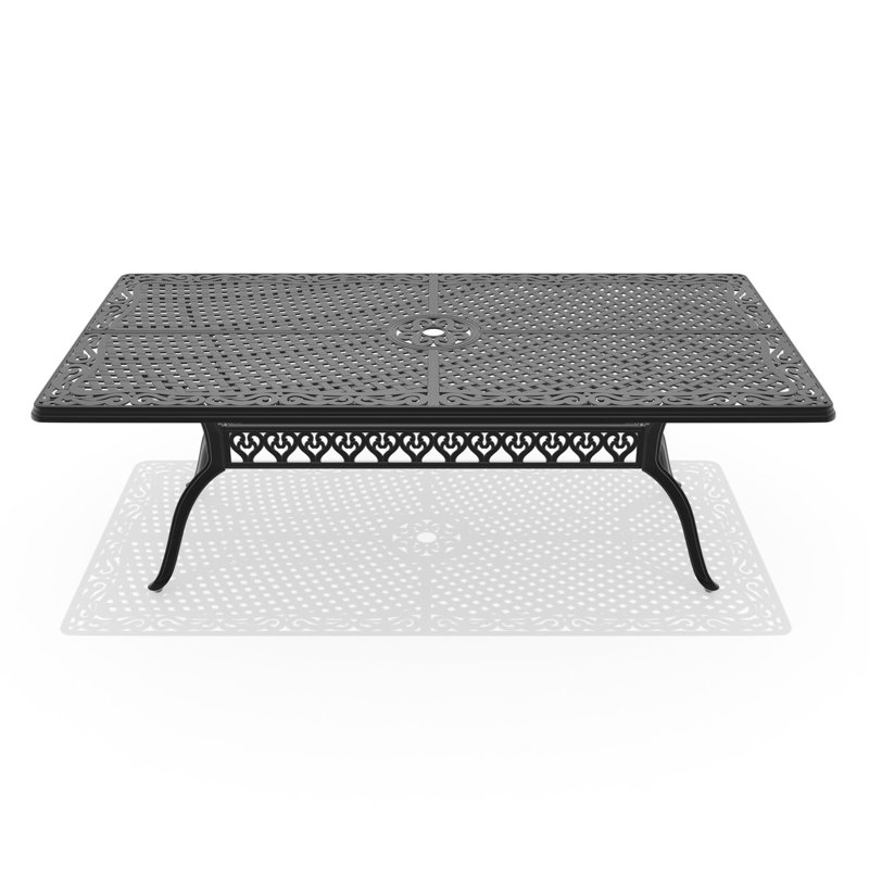 Mobilier de patio en fonte d'aluminium 7 avec coussins - à éléments et noir élégant