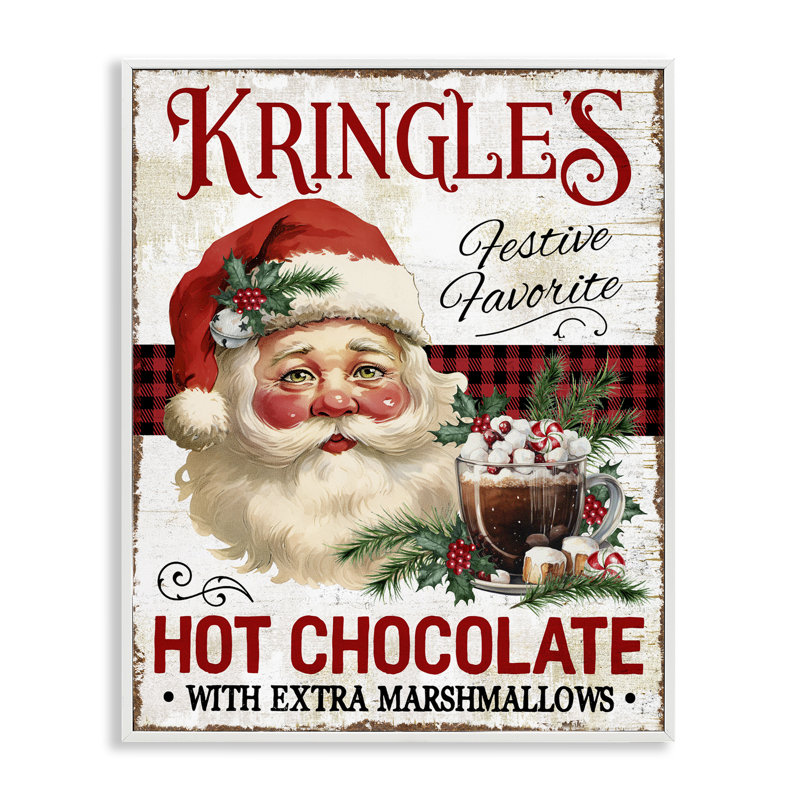 Art giclée au chocolat chaud de Kringle par Creatif Belle, Estampe numérique encadrée blanc bord de mer, H 30 po x l 24 po
